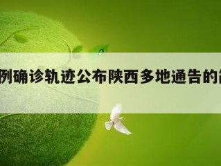 汉中2例确诊轨迹公布陕西多地通告的简单介绍