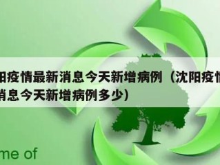 沈阳疫情最新消息今天新增病例（沈阳疫情最新消息今天新增病例多少）